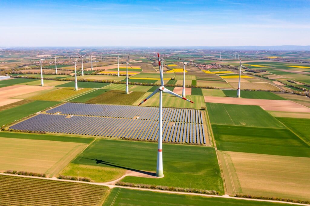 solar panels and wind mills