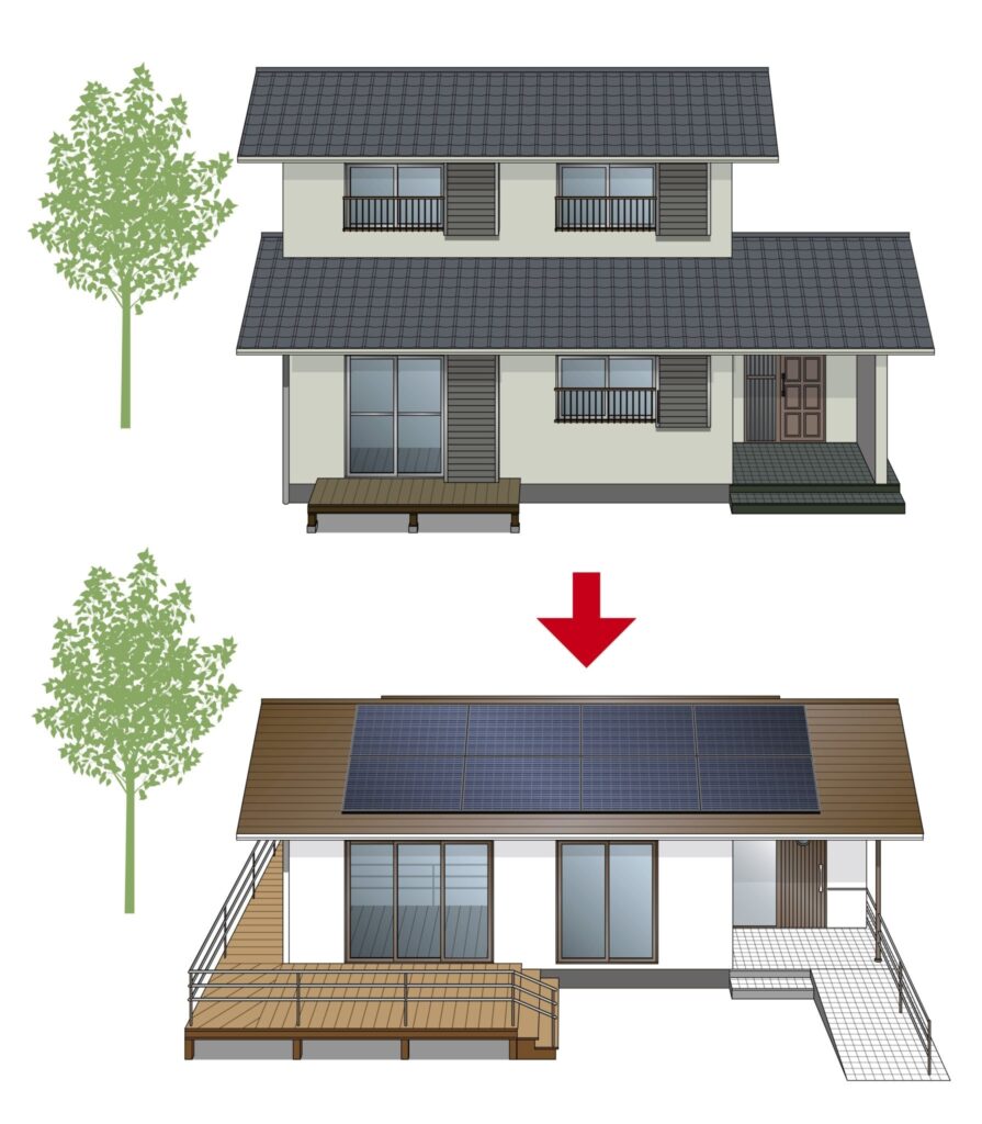 smart house with solar energy